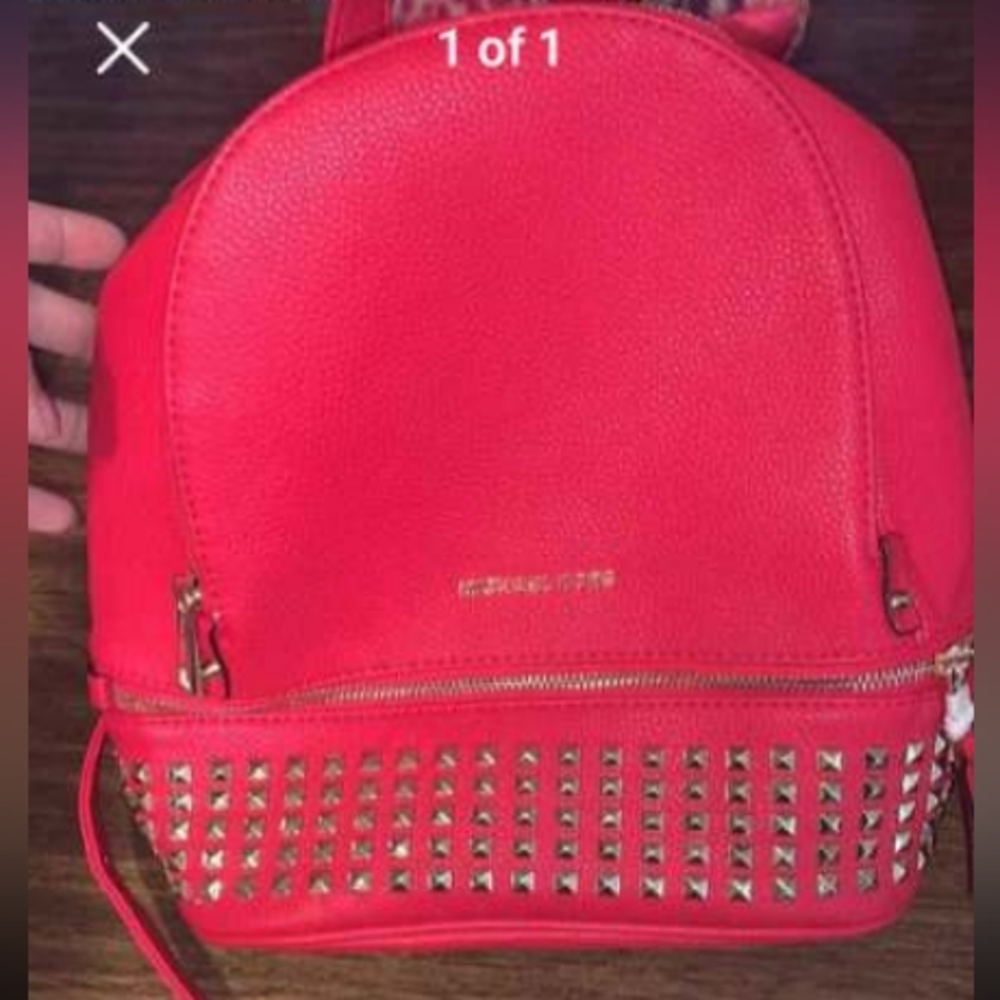 Red Michael Kors backpack